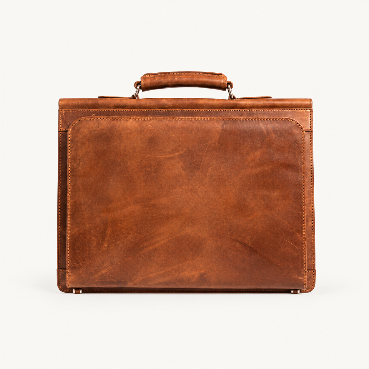 Men's Vintage Crazy Horse Leather Brown Leather Briefcase – Classic Executive Business & Laptop Bag Gallery